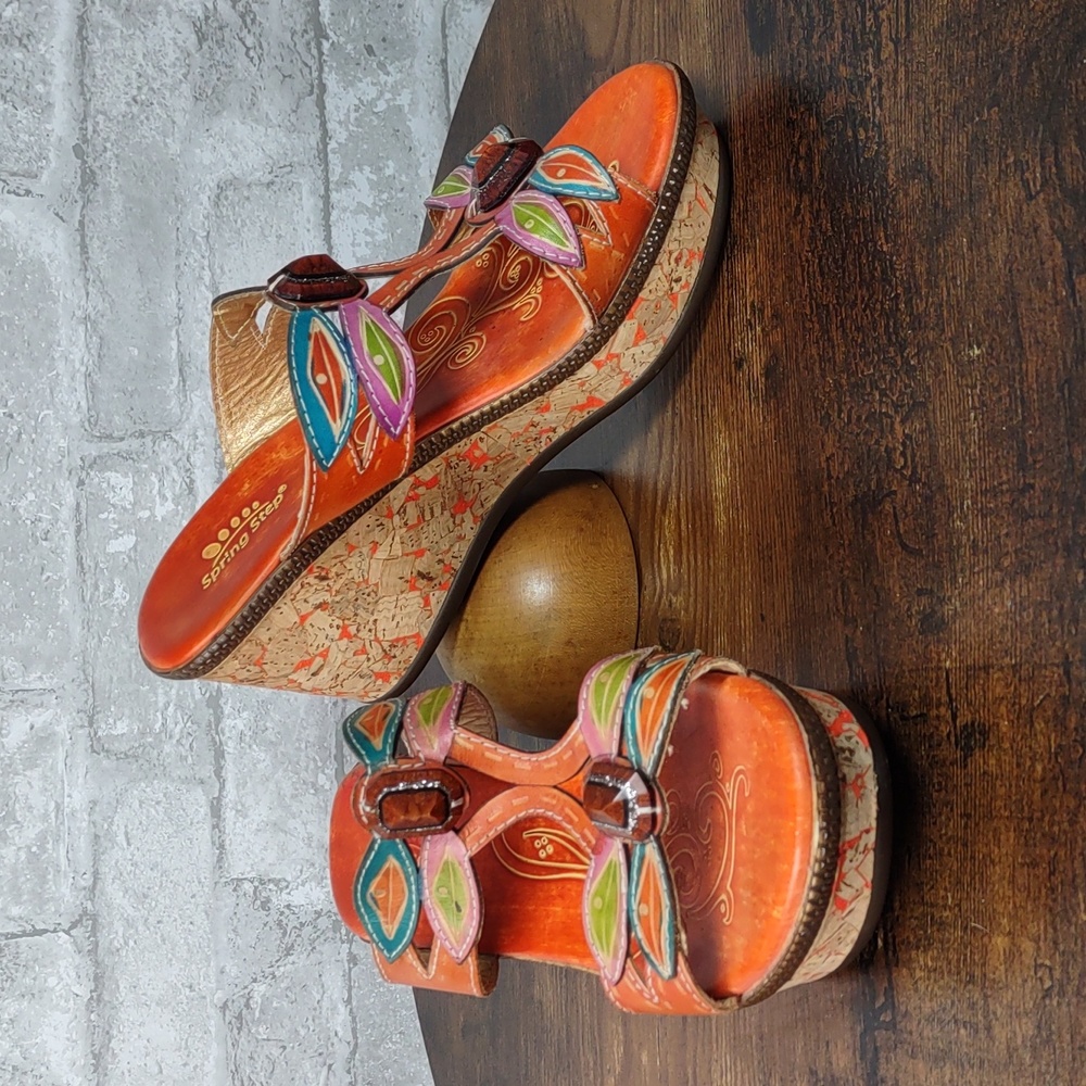 Spring Step "Bonita" Leather Platform Wedge